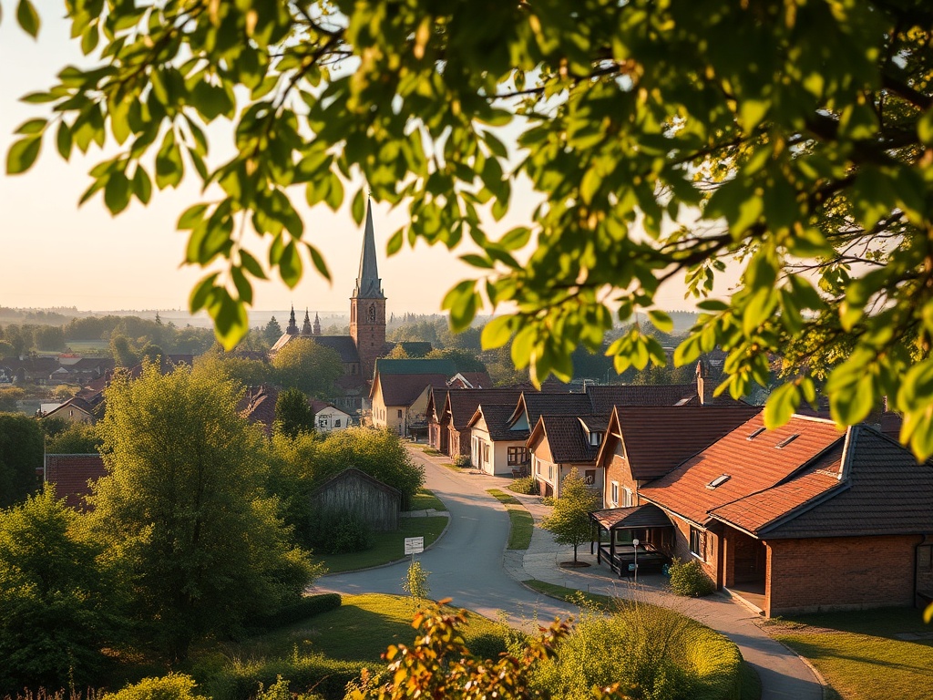 Bocian w locie nad Orzeszem z wyciągniętymi skrzydłami na tle wiosennego nieba