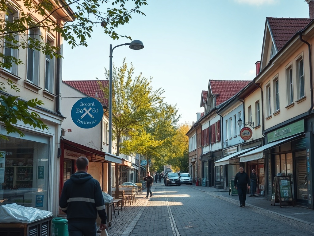 Mapa Orzesza z zaznaczonymi kluczowymi danymi demograficznymi i ekonomicznymi z analizy GUS