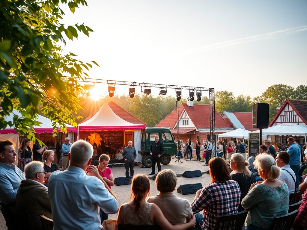 Plakat informujący o I Mistrzostwach Orzesza w Rummikub i wycieczce do Cieszyna dla mieszkańców